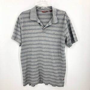 Izod Polo Shirt Gray Striped Polo Shirt Men’s Large